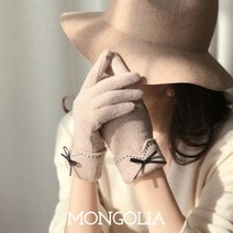 몽골리아 겨울 여자 리본 양털 장갑 여성 방한 스마트폰터치