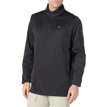 Callaway 캘러웨이 남성용 웨더 시리즈 듀얼 액션 아쿠아펠 블록 스윙 테크 1/4 지퍼 골프 풀오버