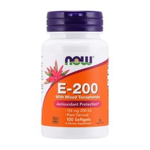 [Now Foods] 나우 푸드 비타민 E-200 위드 믹스드 토코페롤 100 소프트젤, 1개, 100소프트젤