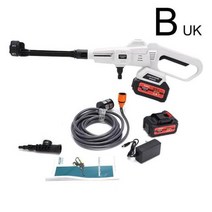 무선 고압 세차기 세차건 강력 구리 브러시리스 모터 5 in 1 압력 세척기 자동차 물총, white UK