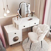 USB 스마트 충전 화장대의자세트 (LED거울 +의자 포함) 화장대 세트 800/1000 A880-A22, 80CM, 화이트