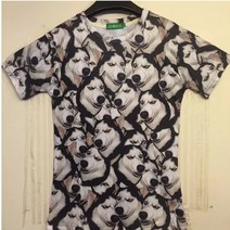 핫신상 3D 시바견 허스키 프린트 반팔티 셔츠 틱톡 핫템