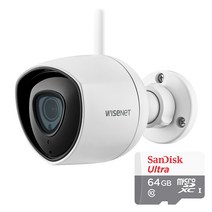 씨씨티비이몰 Full HD Wi-Fi 가정용CCTV 와이즈넷 실외형 IP카메라 HNO-E60, HNO-E60+Micro SD Card 64GB
