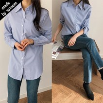 수맘 여성 기본 스트라이프 셔츠 남방