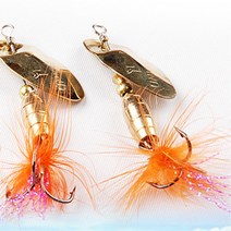 계류낚시 루어 스피너 2pcs 배스채비 민물 하드베이트 우럭 바다 송어 가물치, 1/4OZ