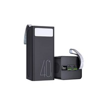40000mAh LED 라이트 장착 PSE 인증 완료 보조 배터리 대용량 Typec/Lightning/Micro 입력 포트 3 USB 출력 포트 LCD 잔량 표시 걸이 로프 부착 낙하 방지 PSE 인증 완료 iphone/ipad/Android 등에 대응 지진/출장/여행