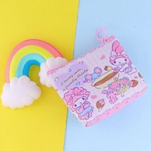 카와이 미니 마이 멜로디 동전 지갑 리틀 트윈 스타 방수 Pu 키 케이스 Kuromi Cinnamoroll 지갑 만화 애니메이션 선물 어린이, pink Melody