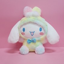 산리오 정품 시나모롤 레인보우 중형 봉제 인형 + 랜덤 스티커