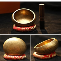 CHINA 해외힐링 수제 노래 그릇 요가 명상 불교 부처 티벳 소리, 와셔 + 나무 스틱을  구경 20cm