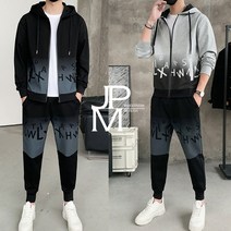 제이피엠 남자 남성 봄가을 후드 집업 트레이닝복세트 운동복 프린팅 상하의세트 RT14 12시이전주문 내일도착