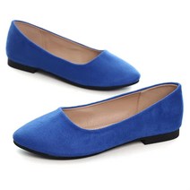 여성용 클래식 포인티 토 슬립온 솔리드 플랫 슈즈 귀엽고 편안한 발레 브라운. 9, 9.5, Upgrade-sapphire