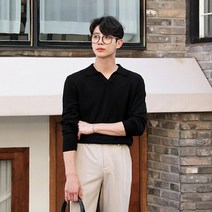 [15컬러/M L]루즈핏 캐시미어 트임 오픈카라 남성니트
