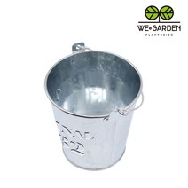 위가든 빈티지 양철바스켓 철제통 소품 원형 실버 소, 위가든 양철통_원형 실버 小