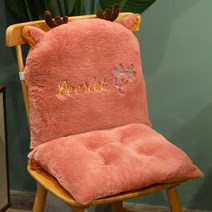 DFMEI 방석 쿠션 일체형 사무실 의자 시트 쿠션 오래 앉기 바닥 걸상 겨울 등받이 쿠션 두껍게, 와인-사슴-40*80