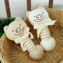 아트박스/오가닉코튼디아이와이 아기돼지 딸랑이 DIY, 화이트, FREE