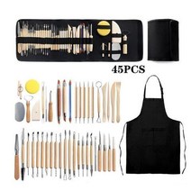 폴리머 클레이 DIY 도구 도자기 조각 키트 스무딩 왁스 세라믹 플라스틱 셰이퍼 모델링 금형, 24 45pcs set