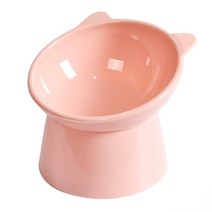 수경재배스펀지 재배용품 애완 동물 먹이 그릇 기울기 높은 바닥 목 보호대 질식 방지 개와 고양이 물 안티, 02 Pink G626C