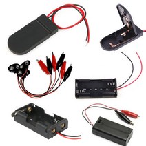 규격선택 9V 3V 1.5V 건전지스냅 건전지홀더 스냅인 전지끼우개 전기, E AA2구(스위치o커버o)홀더 5개입