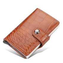 여성 지갑 반지갑 장지갑 2022 new business id 신용 카드 홀더 남성과 금속 rfid 빈티지 알루미늄 상자 pu 가죽 카드 참고 탄소