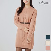 (정품)로엠 꼬임 디테일 니트 원피스_RMOK94V01A