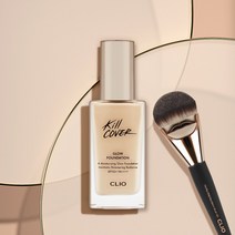 클리오 킬커버 광채 파운데이션 38g + 브러쉬 세트, 1세트, 2호 란제리