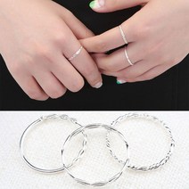 제이엠코 순은 실버 꼬임 실반지세트 3개세트 순은 반지