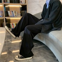남자 워크팬츠 카고바지 남성 작업복 와이드 레그 스트리트 헐렁한 바지 봄 남성 블랙