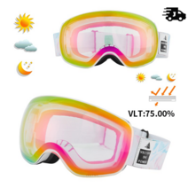 벡터 키즈 스키 고글 더블 레이어 UV400, 기본, 하늘색