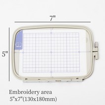 부품 형제 이노비스 PE700 PE750D PC6500 PC8200 Babylock 기계 프레임에 대한 바느질 및 자수 후프, 03 5x7in