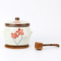 비채 사랑꽃 도자기 항아리 3kg 소금항아리 현관소금 잡곡단지