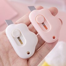 리미트 택배 박스 봉투 귀여운 구름 모양 안전 미니 커터칼, 화이트, 1개