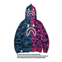 BAPE 까마귀 남성용 및 여성용 상어 카디건 긴팔 운동복 재킷
