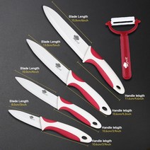 세라믹칼 정육칼 일본 독일 명품칼 중식칼 장미칼세라믹 칼 3 4 5 6 인치 필러 포함 요리사 과일 야채 유, 10 3456 RED WHITE SET