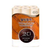 코디 웰빙 황토 3겹 30M 30롤 1팩 무형광 천연펄프
