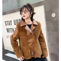 유행 따뜻한 짧은 여우 모피 코트와 양피 가죽 전체 오토바이 자켓 럭셔리 여성 2022 겨울 새로운