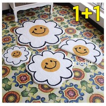 차쿠 스마일 발매트 도톰한 현관 해바라기 플라워 발매트 1+1, 반달60*40cm, 반달60*40cm