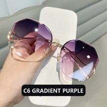 남성 여성 공용 예쁜 세련된 선글라스패션 차 그라디언트 브랜드 디자인 빈티지 파일럿 레트로 커팅 렌즈 그라디언트 태양 안경 136