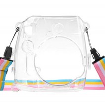 필름 카메라 즉석 토이 카메라 새로운 instax mini 9 케이스 투명 플라스틱 커버 보호 가방 fujifilm instax mini 988+용 스트랩 포함, 반짝임