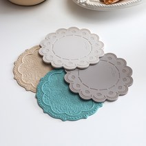 VBC까사 실리콘 티코스터 2p세트 4style 6color, 레이스, 웜그레이