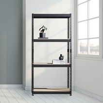 앵글선반 철제 창고 다용도실선반 4단 1200 x 300 x 1800, 화이트, 9mm 양면코팅 보드