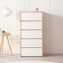 클라라 드레스룸 옷 수납 넓은 원룸 다용도 600 5단 서랍장, 아카시아화이트