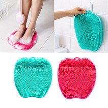 TORIMALL 편안한 발씻기 애플 풋브러쉬 발각질제거 지압매트, 핑크1+1