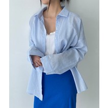 린넨 빅사이즈 여름 박시 오버핏 셔츠 남방 여자 여성 루즈핏 무지 파스텔 롱 언발 긴팔