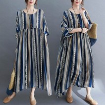 스트라이프 원피스 드레스 루즈핏 빅사이즈 날씬한