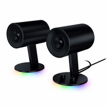 Razer 놈모 크로마 게이밍 스피커 블랙 커스텀 우븐 유리 섬유 3인치 드라이버 레이저 지원, Nommo Chroma