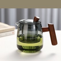 티포트 찻잔 호두나무 손잡이 티포트 홈카페 직접 가열할 수 있어요, 블랙