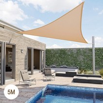 메쉬 삼각 썬쉐이드 카페 옥상 테라스 차광막 5m