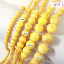 [5204-02]원석(라운드) 4/6/8/10/12mm (금채옥) 옐로 [0.5줄], 6mm(약28개)
