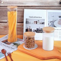 인블룸 원목뚜껑 원형 내열유리병 3종 택1, 750ml