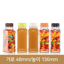 페트병 플라스틱병 사각쥬스페트 200ml(A) 35파이, 연두, 1개